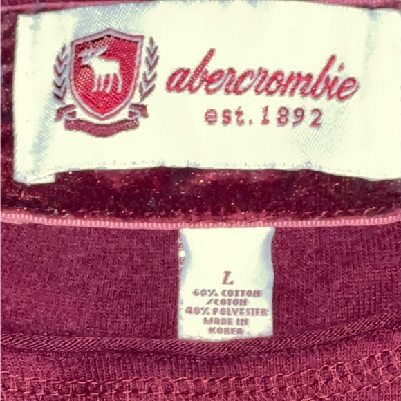 Abercrombie and & Fitch wine snowflake moose top y2k size Large Bella Swan - Picture 4 of 5